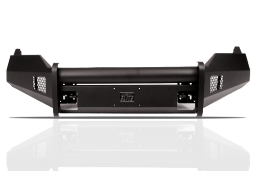 Fab Fours DR13-R2961-1 Dodge Ram 1500 2013-2018 Black Steel Elite Front Bumper No Guard with Tow Hooks