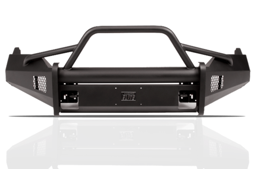Fab Fours DR13-R2962-1 Dodge Ram 1500 2013-2018 Black Steel Elite Front Bumper Pre-Runner Guard with Tow Hooks