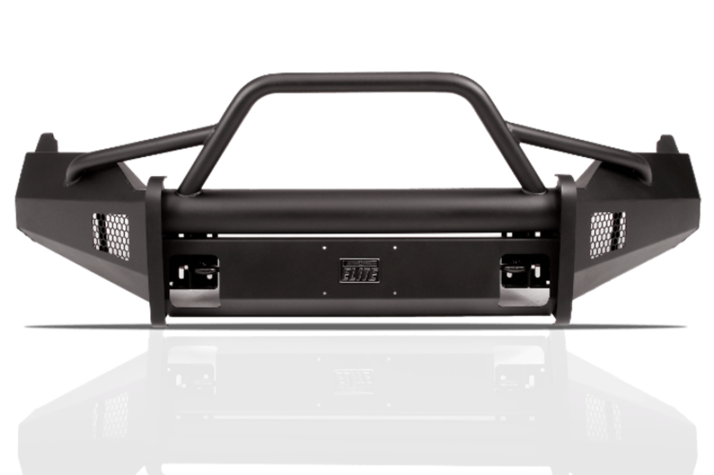 Fab Fours DR13-R2962-1 Dodge Ram 1500 2013-2018 Black Steel Elite Front Bumper Pre-Runner Guard with Tow Hooks