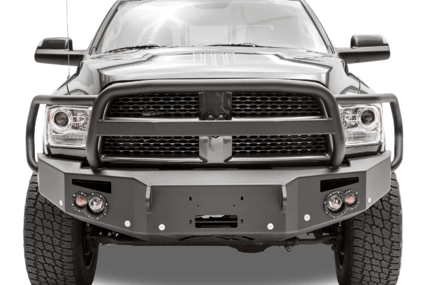 Fab Fours DR16-C4050-1 Dodge Ram 2500/3500 2016-2018 Premium Front Bumper Sensor Winch Ready with Full Guard