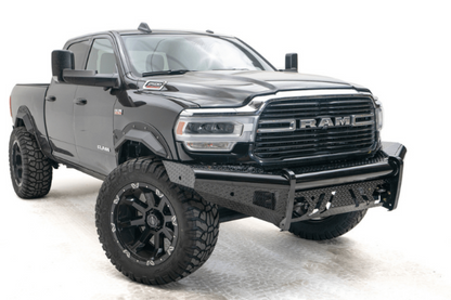 Fab Fours Black Steel No Guard Front Bumper 2019-2024 Dodge Ram 2500/3500 HD (New Body Style) DR19-S4461-1