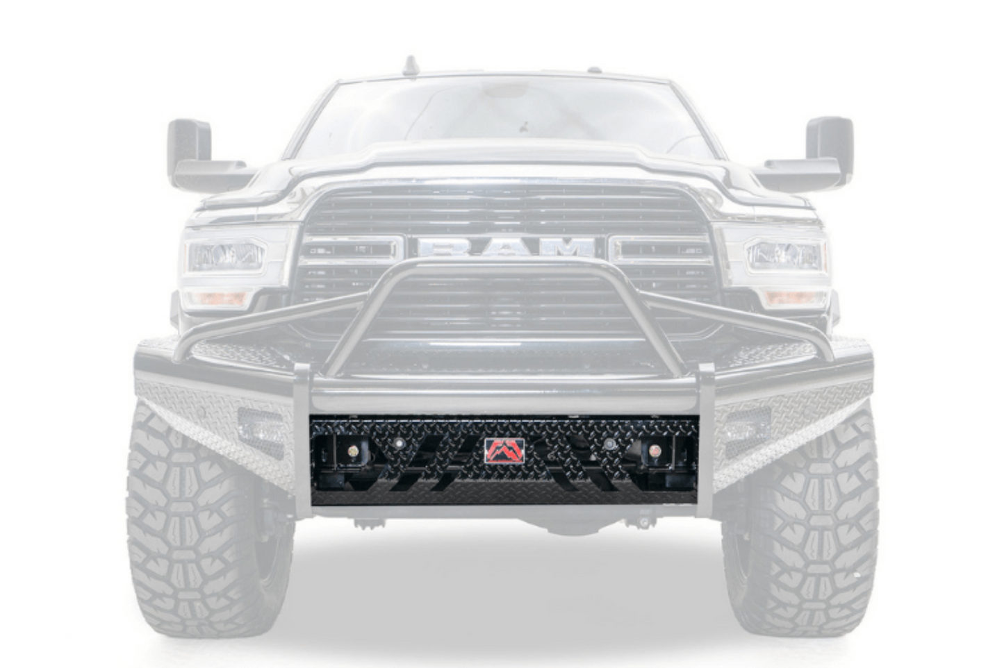 Fab Fours Black Steel No Guard Front Bumper 2019-2024 Dodge Ram 2500/3500 HD (New Body Style) DR19-S4461-1