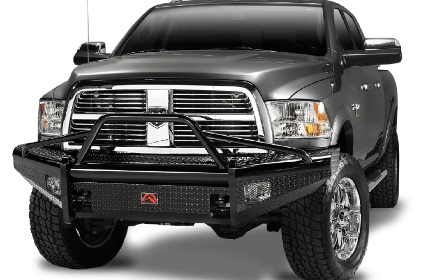 Fab Fours DR94-S1562-1 Dodge Ram 2500/3500 1994-2002 Black Steel Front Bumper with Pre-Runner Guard