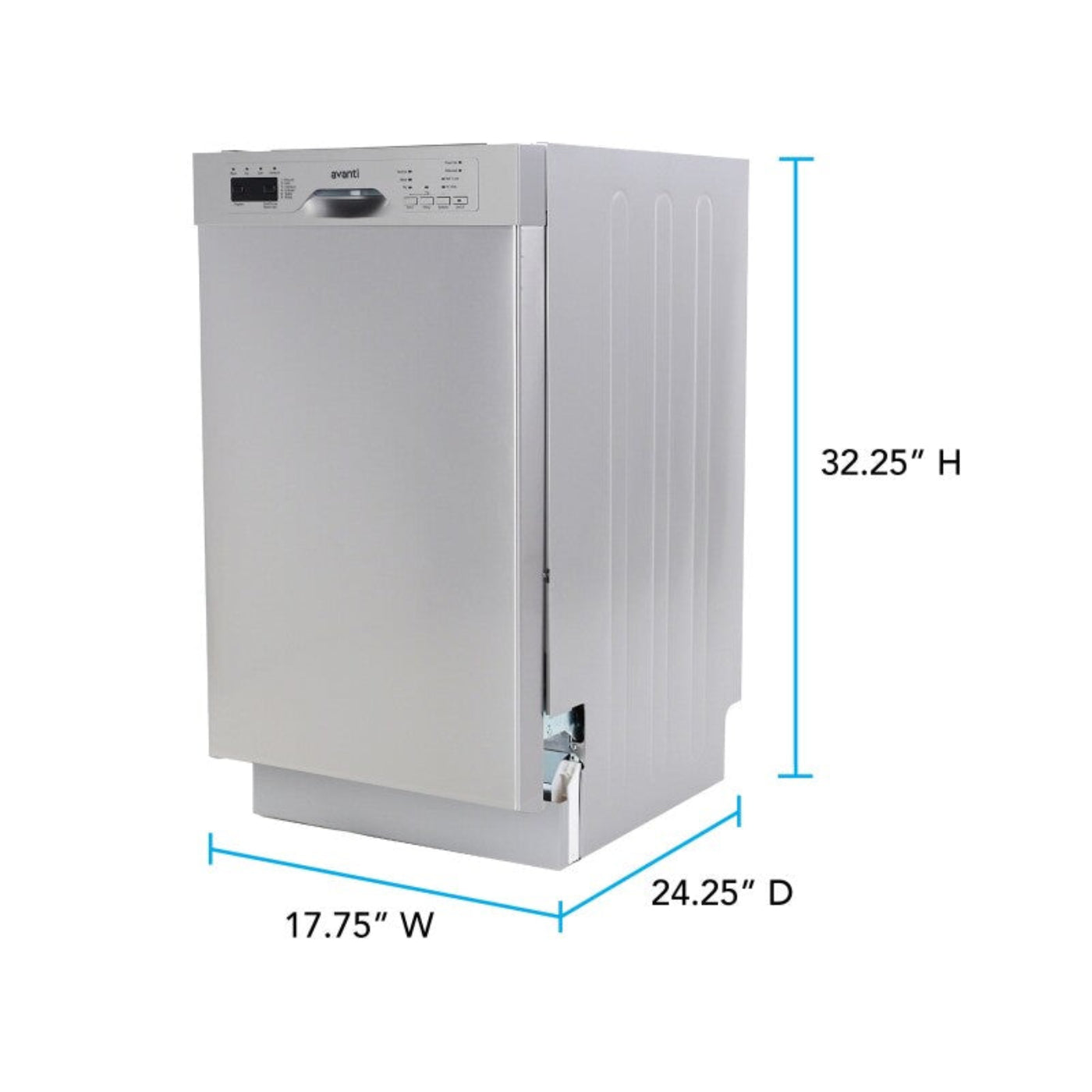 Avanti 18" Built In Dishwasher Stainless Steel - DWF18V3S