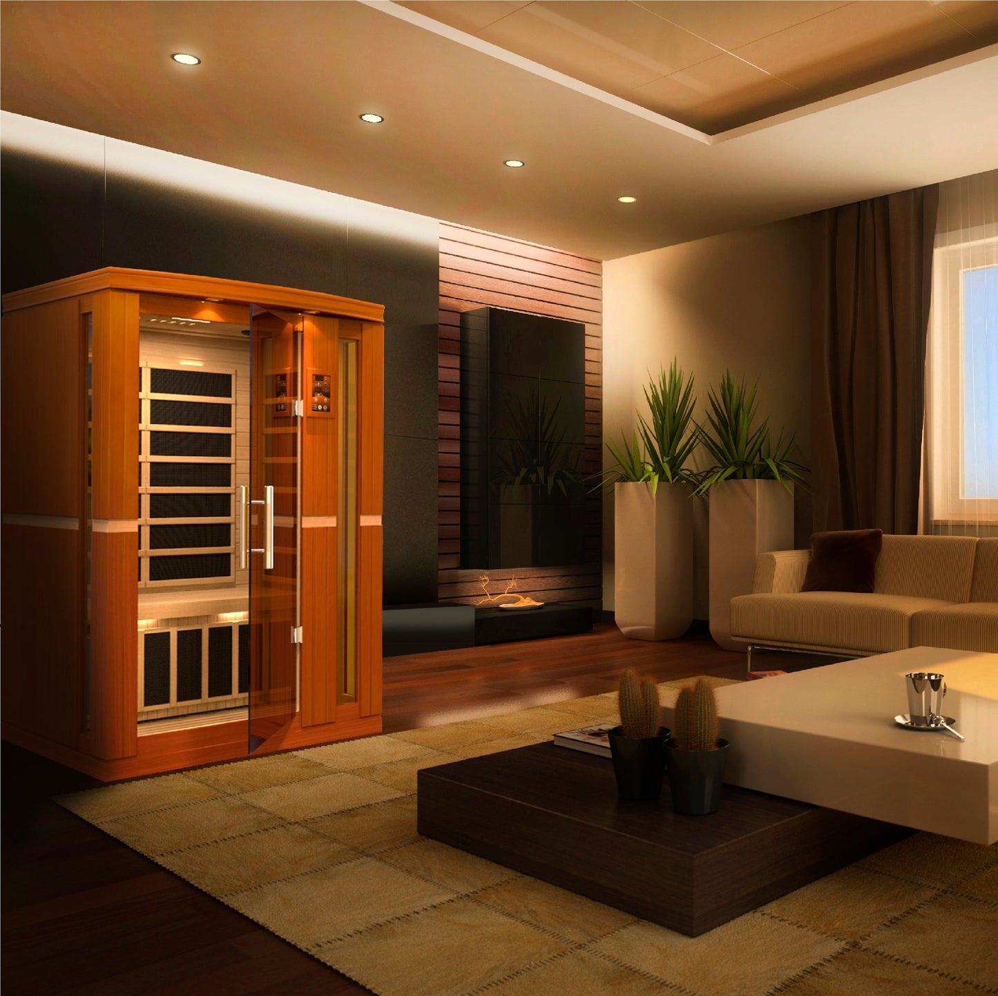 Golden Designs "Vittoria" 2 Person Low EMF Far IR Sauna - DYN-6220-01