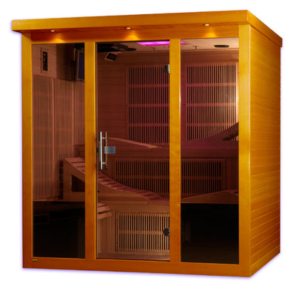 Golden Designs "Monaco" 6 Person Ultra Low EMF Far IR Sauna - DYN-6996-01 Elite