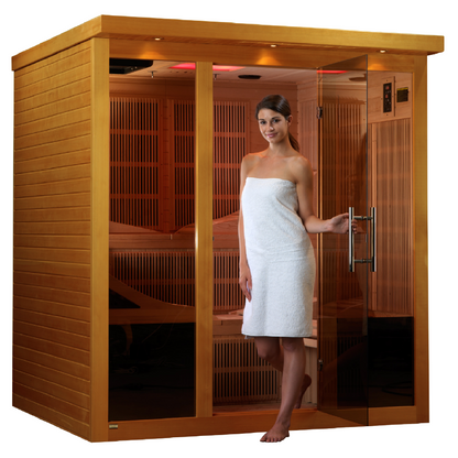 Golden Designs "Monaco" 6 Person Ultra Low EMF Far IR Sauna - DYN-6996-01 Elite