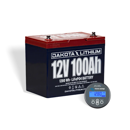 Dakota Lithium 12v 100Ah Battery Plus Victron Battery Monitor Bundle