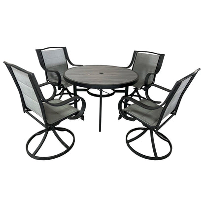 Deko Living 4 Piece Seating Outdoor Patio Dining Table and Swivel Chairs Set  - COP30705