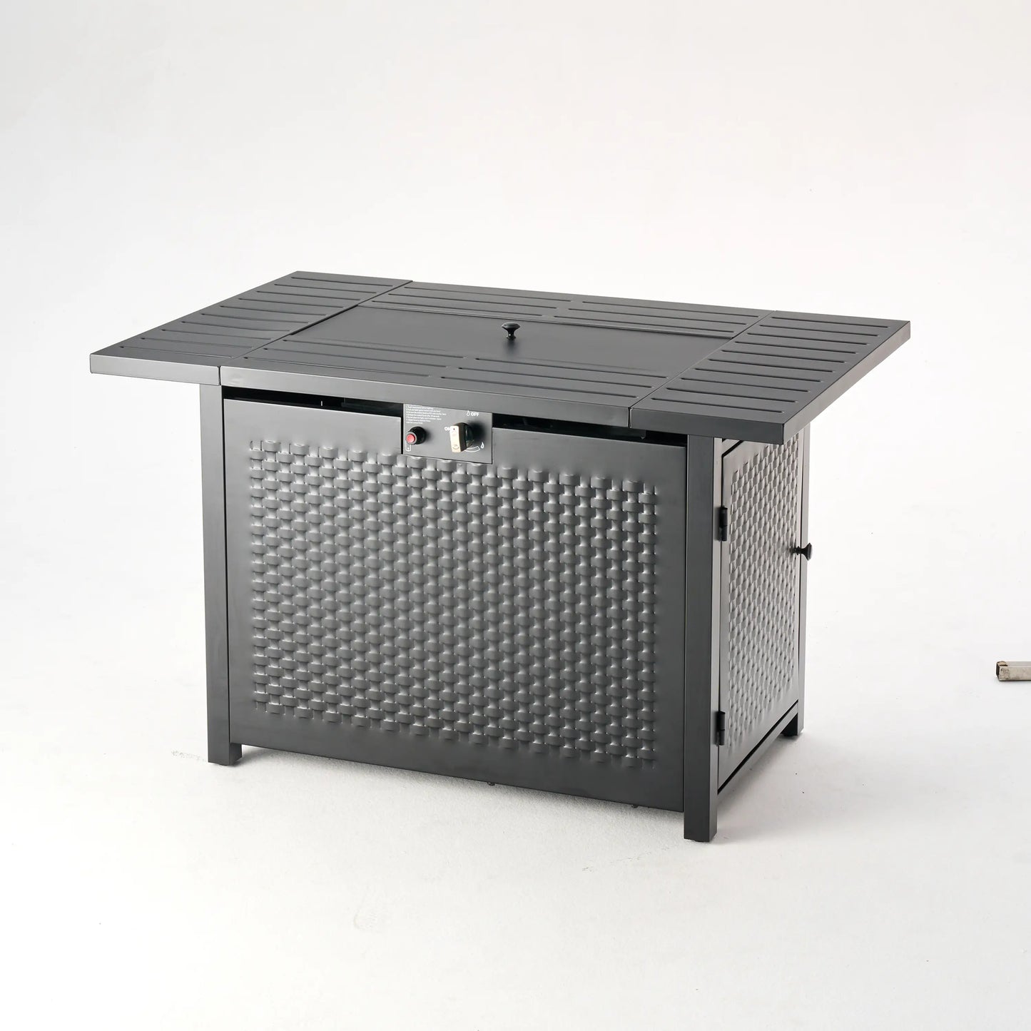Deko Living Rectangular Outdoor Propane Gas Fire Pit Table 50,000 BTU Propane with Lava Rock Filler  - COB10010