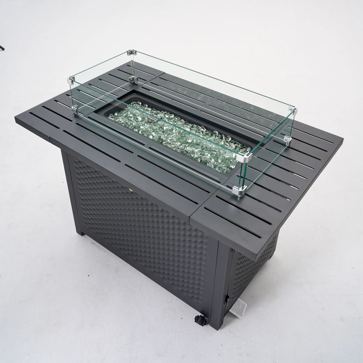 Deko Living Rectangular Outdoor Propane Gas Fire Pit Table 50,000 BTU Propane with Lava Rock Filler  - COB10010