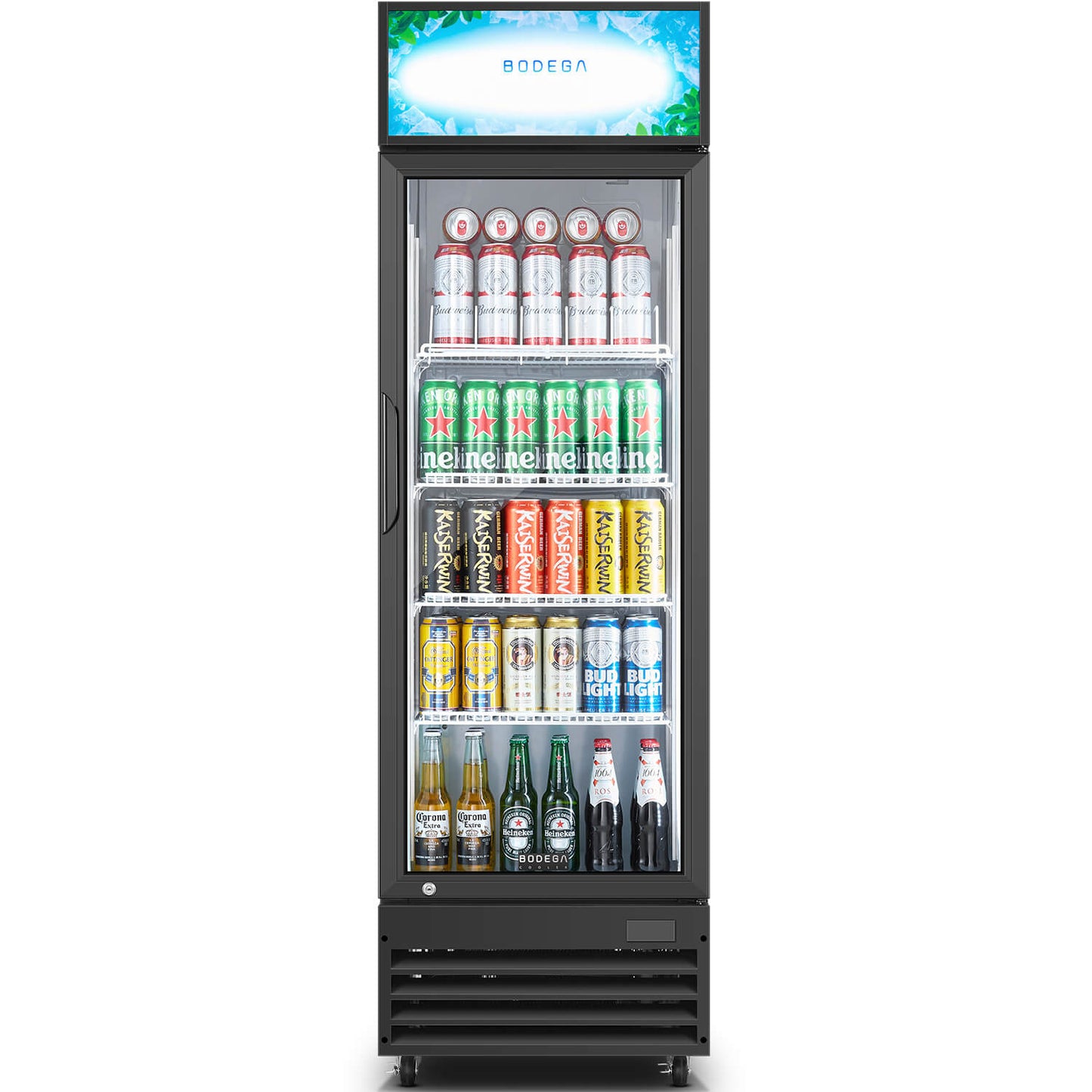 BODEGAcooler Commercial Glass Door Display Refrigerator Merchandiser 9cu.ft