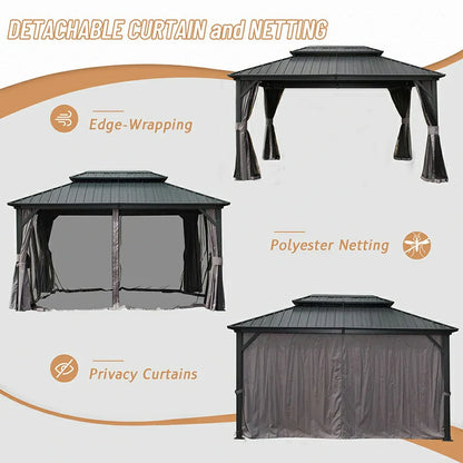 Hardtop Gazebo Classic W/ Netting & Curtain