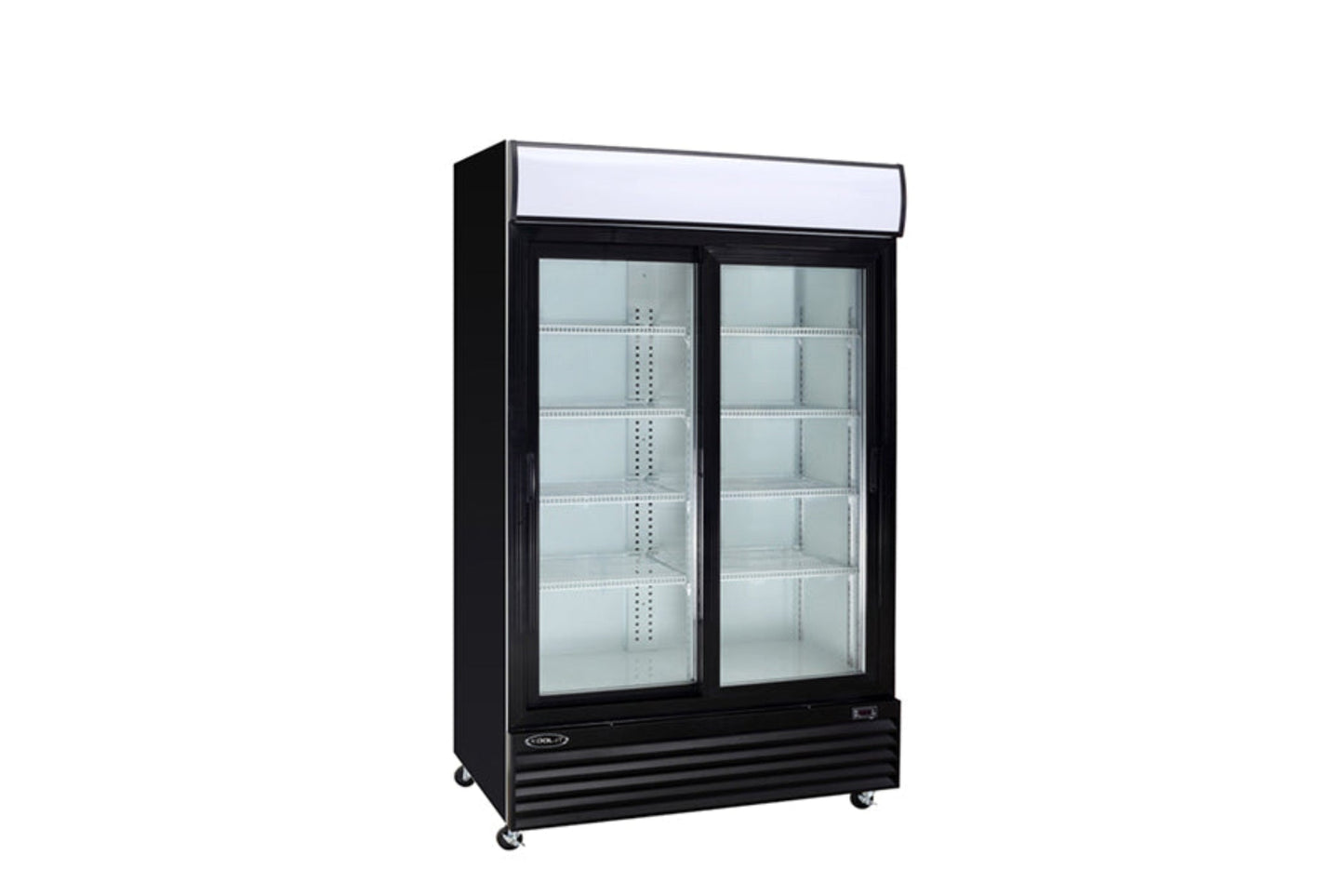 Kool-It 52" Wide 2 Slide Door Black Merchandiser Refrigerator - KSM-42