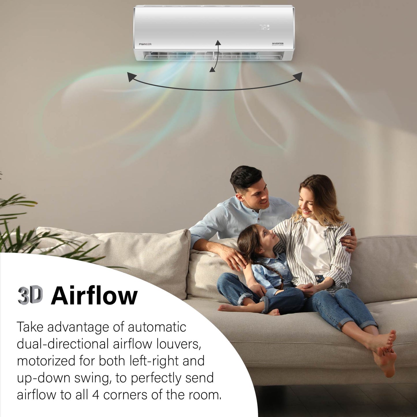 Pioneer Diamante Essenza 35,000 BTU 17 SEER2 230V High-Wall Ductless Mini-Split Air Conditioner Inverter Heat Pump with 16 Ft. Kit - WYT036GLUI17RL