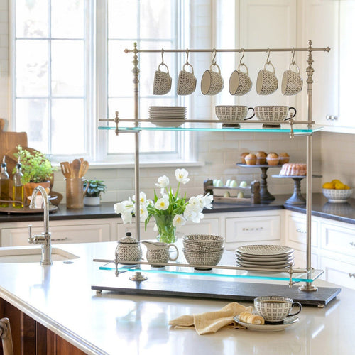 Park Hill Collection Park Hill Pantry & Cafe Black Marble and Iron Bistro Rack - EAW20187