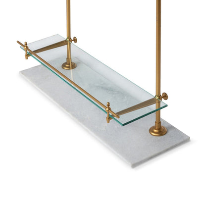 Park Hill Collection Southern Classic White Marble and Brass Bistro Rack - EAW26057