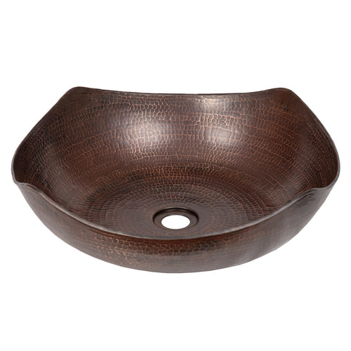Eden Bath Arched Edges Copper Vessel Sink - Antique Dark Copper - EB_C011AD