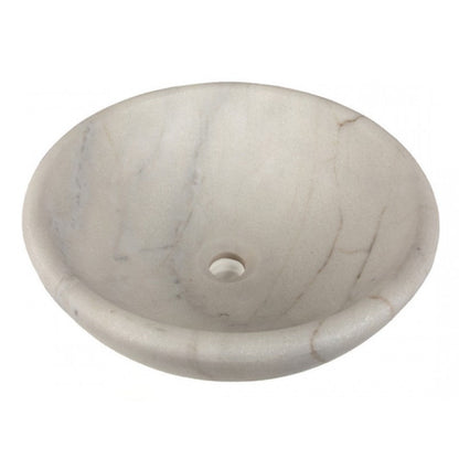 Eden Bath Echo Bowl Shaped Vessel Sink - Honed White Marble