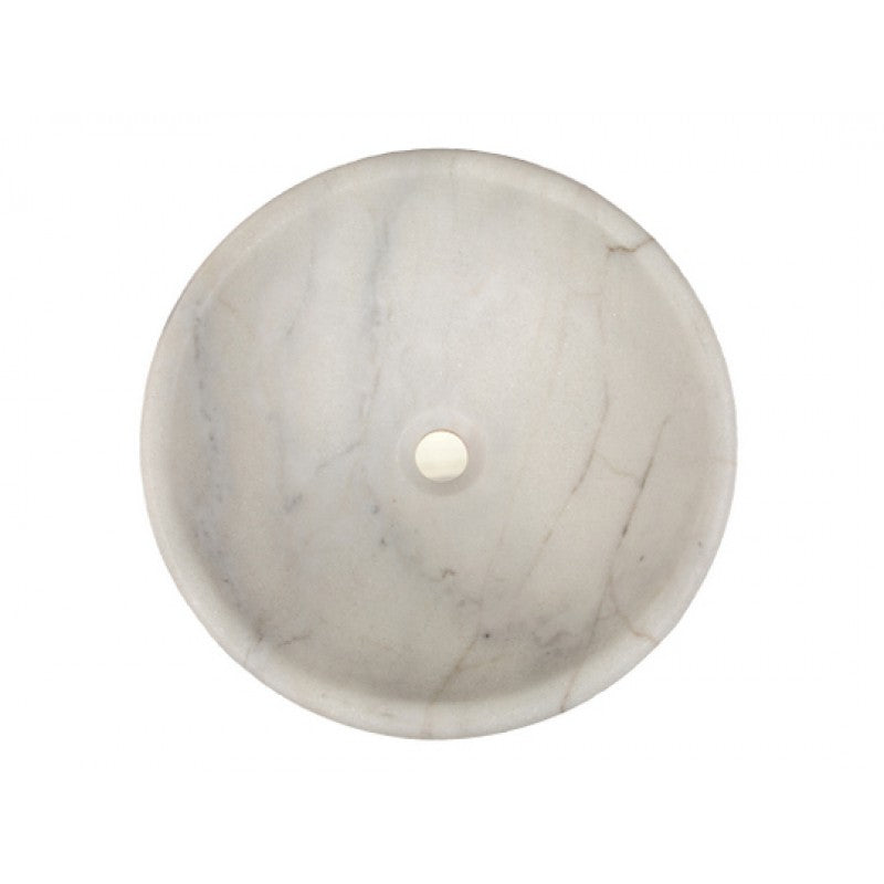 Eden Bath Echo Bowl Shaped Vessel Sink - Honed White Marble