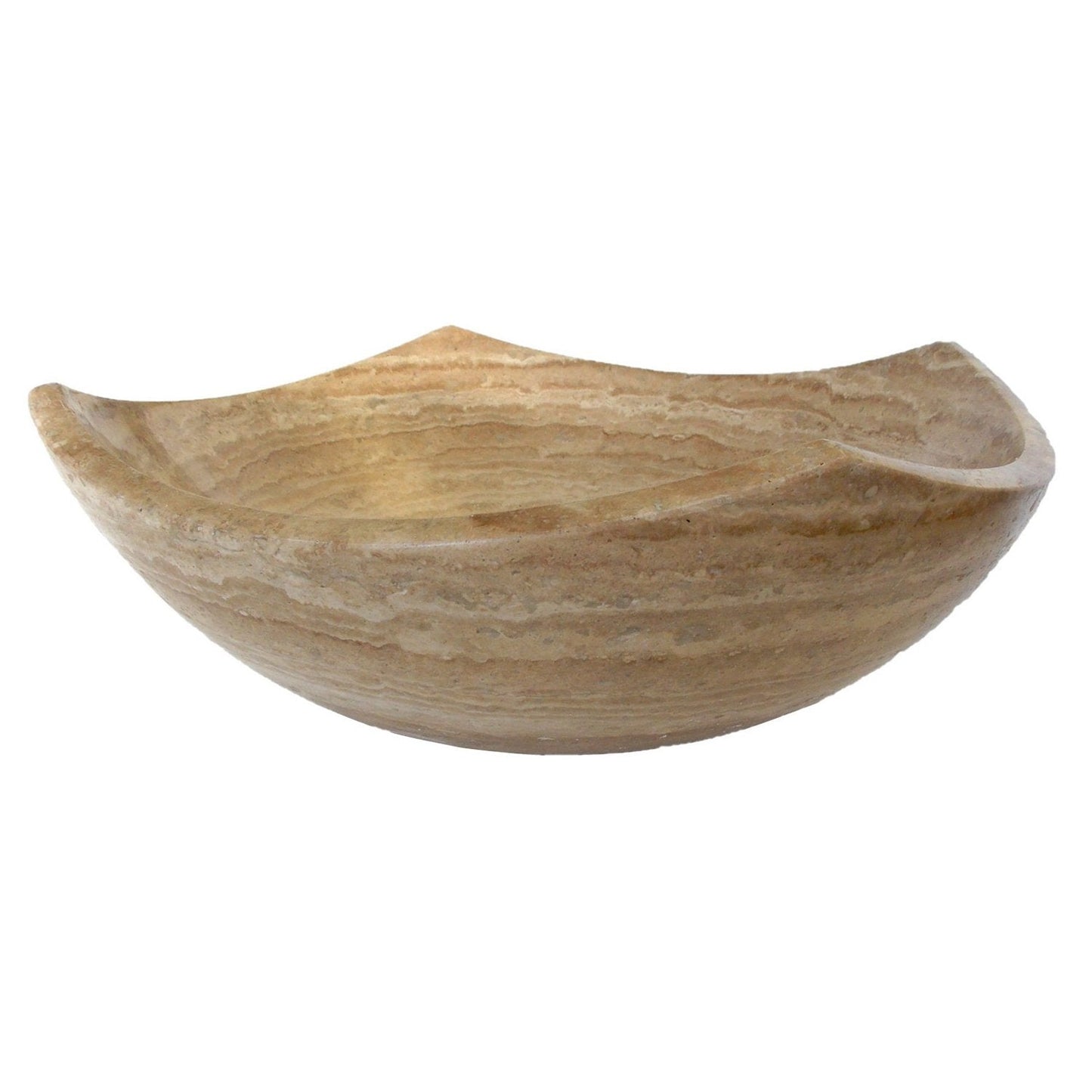 Eden Bath Arched Edges Bowl Sink - Honed Beige Travertine