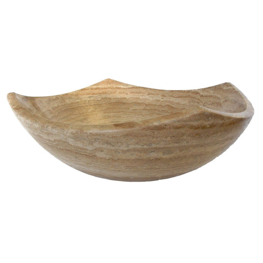 Eden Bath Arched Edges Bowl Sink - Honed Beige Travertine