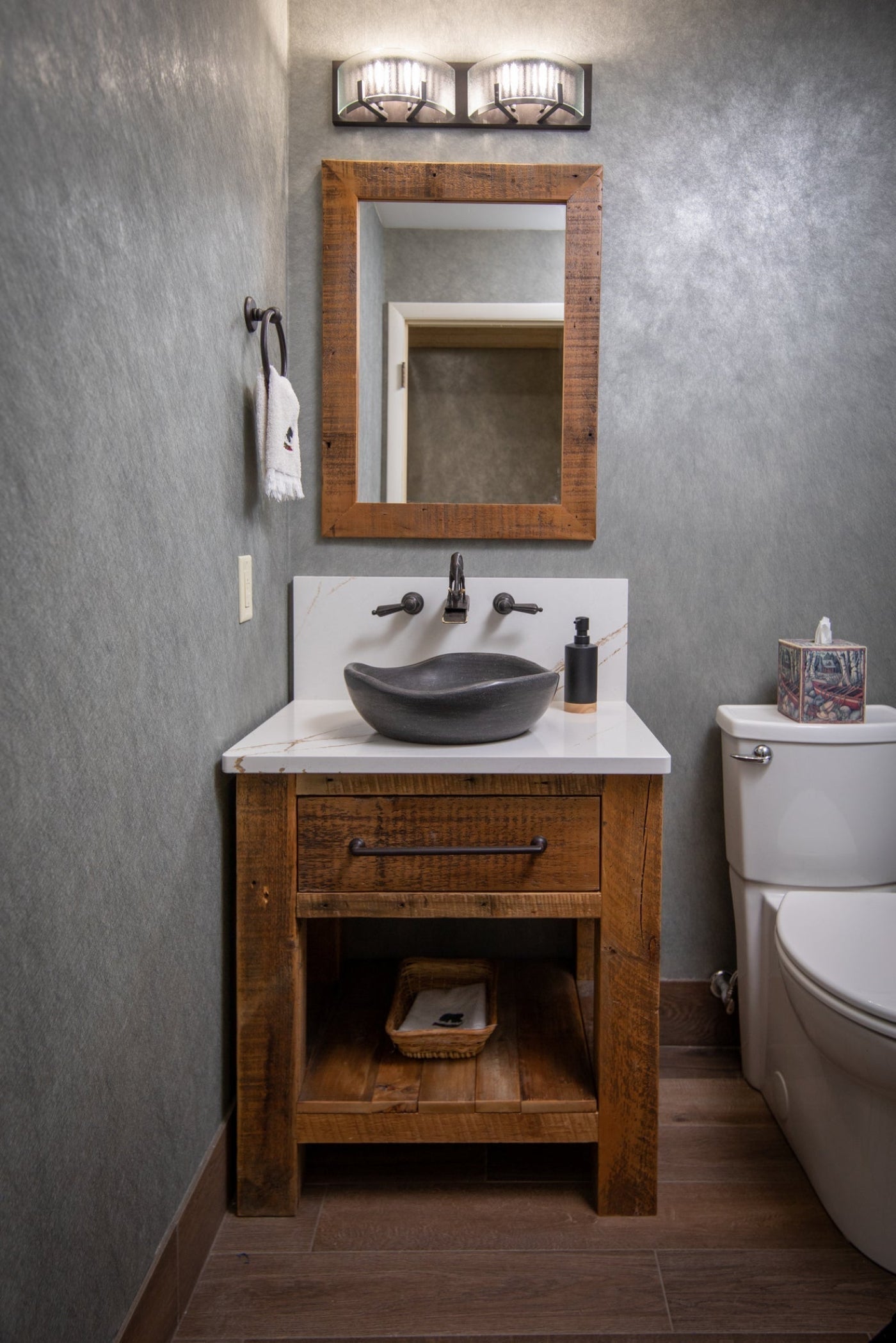 Eden Bath Black Limestone Freeform Vessel Sink - EB_S032BL-H