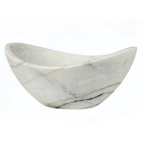 Eden Bath Small Canoe Vessel Sink - White Marble