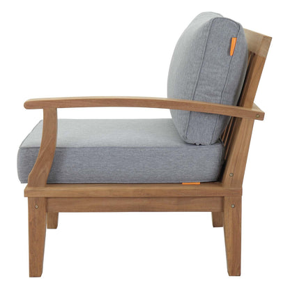 Modway Furniture Marina Outdoor Patio Teak Right-Facing Sofa - EEI-1149-NAT-NAV-SET