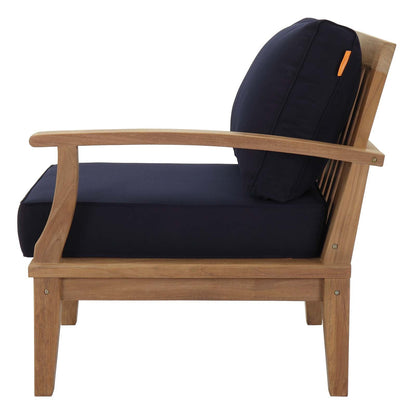 Modway Furniture Marina Outdoor Patio Teak Right-Facing Sofa - EEI-1149-NAT-NAV-SET