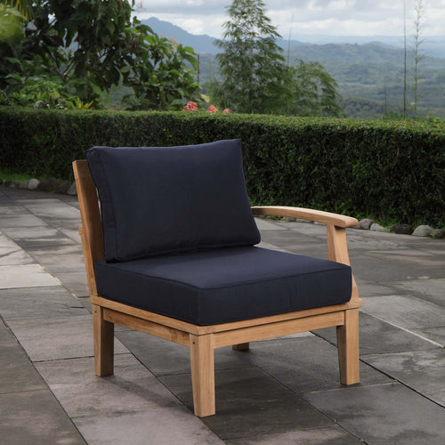 Modway Furniture Marina Outdoor Patio Teak Right-Facing Sofa - EEI-1149-NAT-NAV-SET