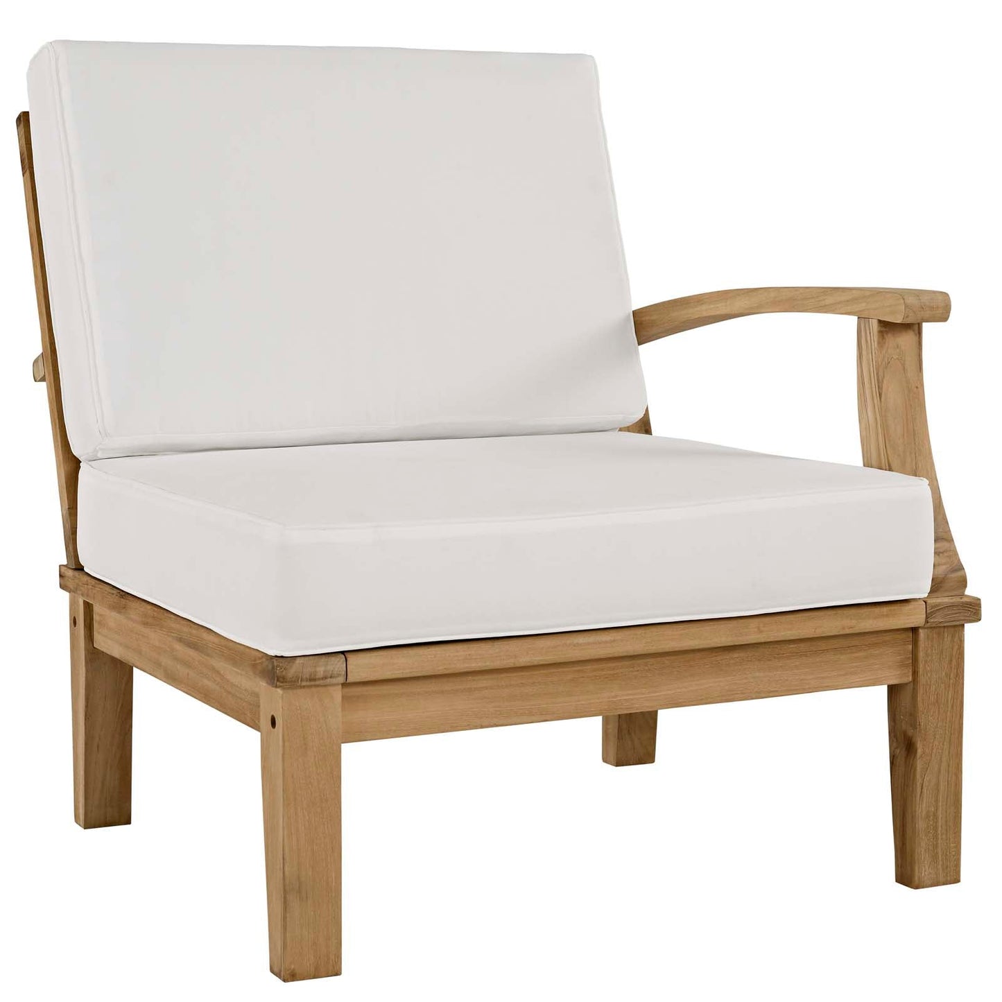 Modway Furniture Marina Outdoor Patio Teak Right-Facing Sofa - EEI-1149-NAT-NAV-SET