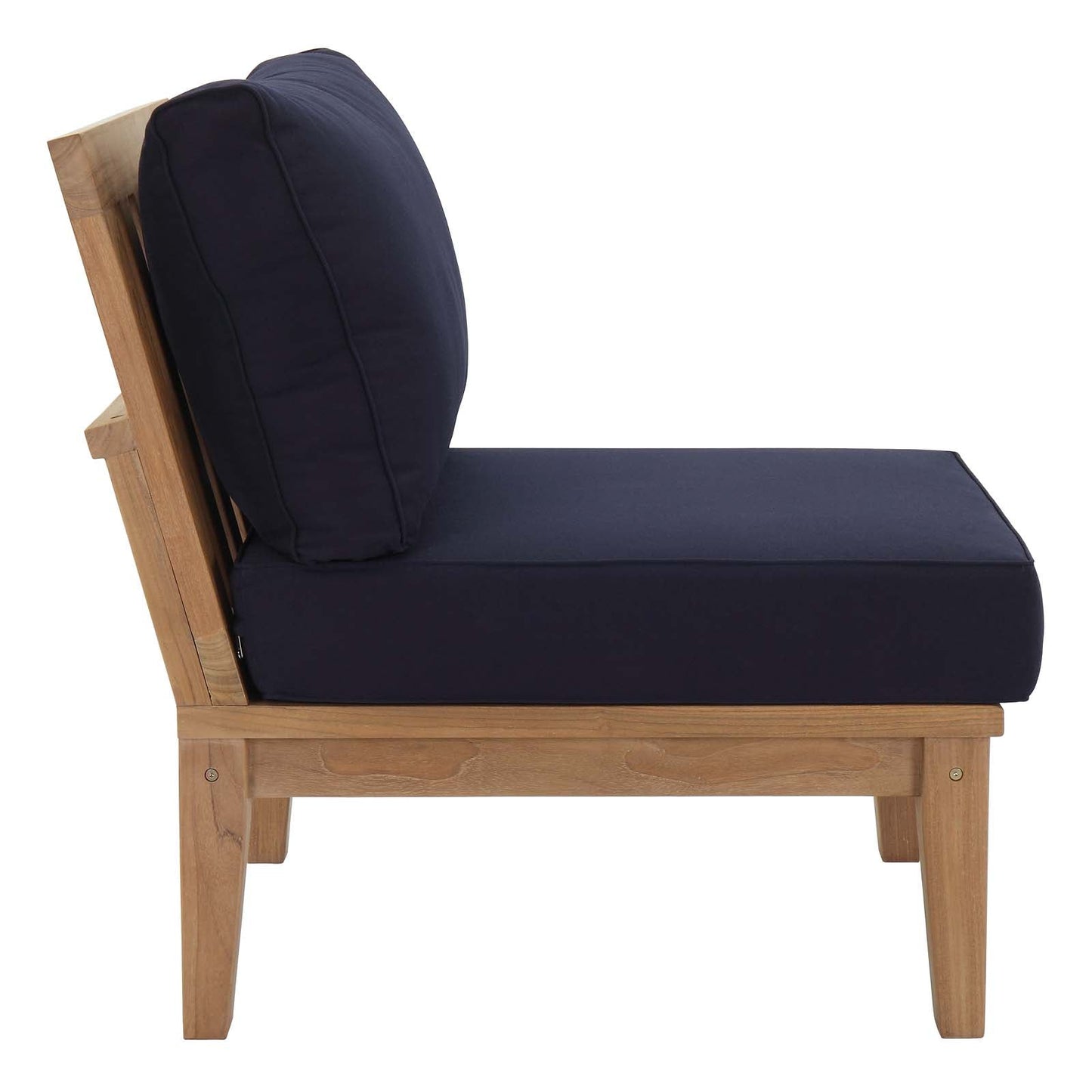 Modway Furniture Marina Armless Outdoor Patio Teak Sofa - EEI-1150-NAT-GRY-SET
