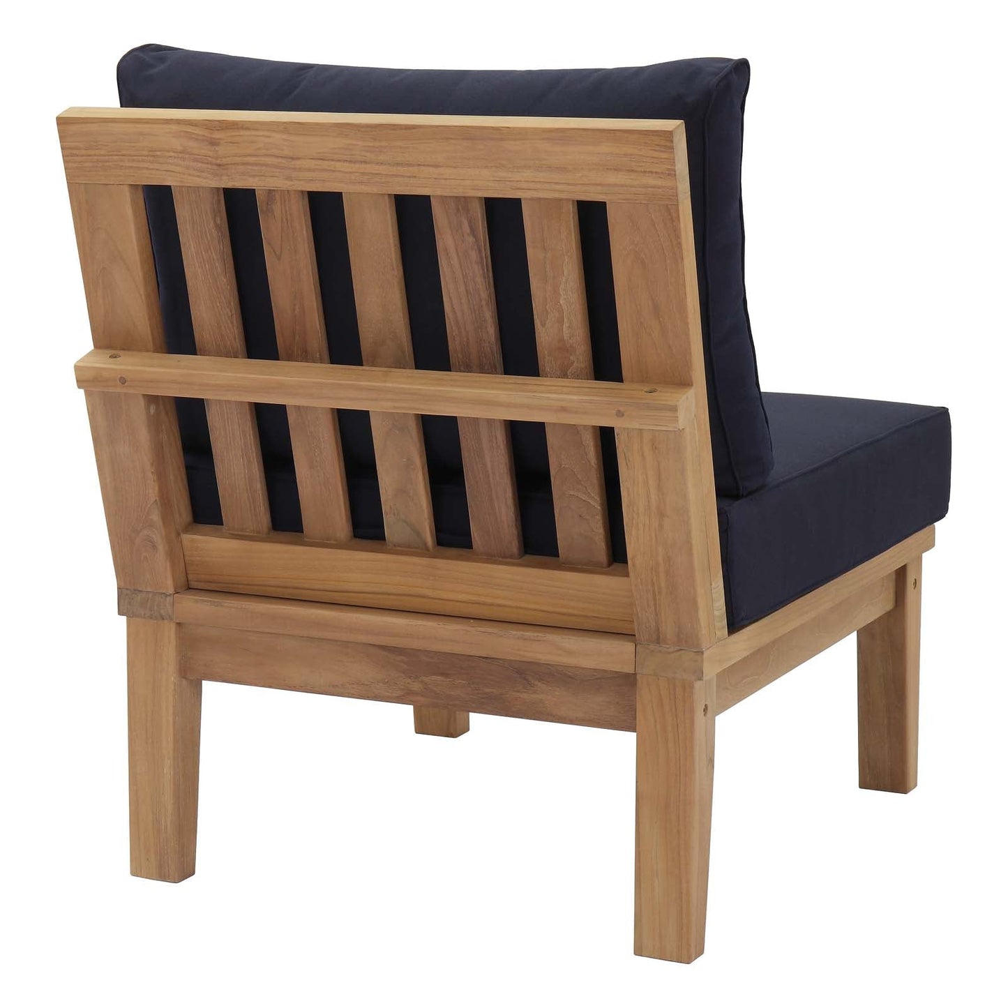 Modway Furniture Marina Armless Outdoor Patio Teak Sofa - EEI-1150-NAT-GRY-SET