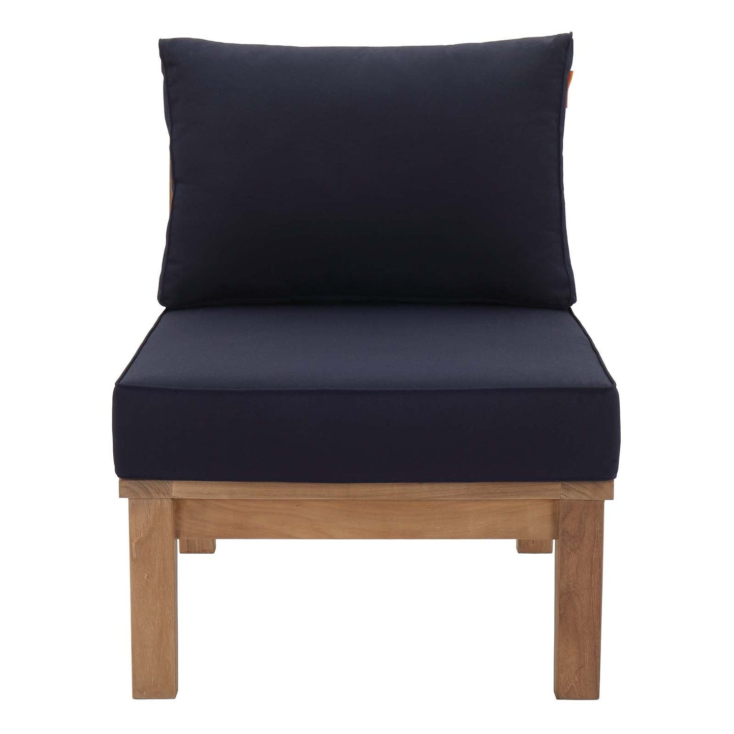 Modway Furniture Marina Armless Outdoor Patio Teak Sofa - EEI-1150-NAT-GRY-SET