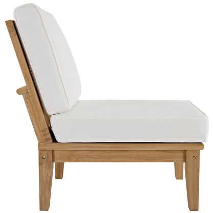 Modway Furniture Marina Armless Outdoor Patio Teak Sofa - EEI-1150-NAT-GRY-SET
