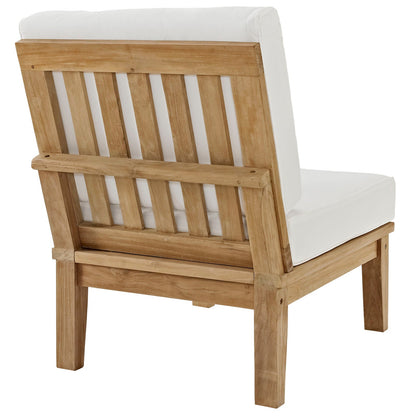 Modway Furniture Marina Armless Outdoor Patio Teak Sofa - EEI-1150-NAT-GRY-SET