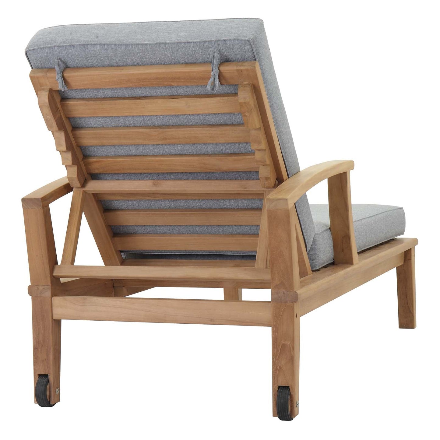 Modway Furniture Marina Outdoor Patio Teak Single Chaise - EEI-1151-NAT-WHI-SET