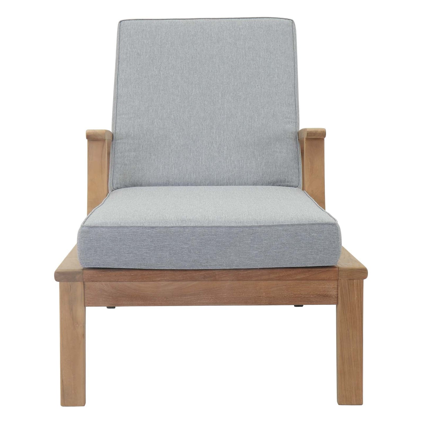 Modway Furniture Marina Outdoor Patio Teak Single Chaise - EEI-1151-NAT-WHI-SET