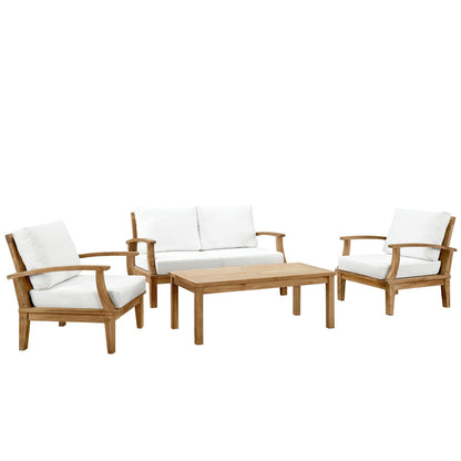 Modway Furniture Marina 4 Piece Outdoor Patio Teak Set by Modway – EEI-1469-NAT-GRY-SET