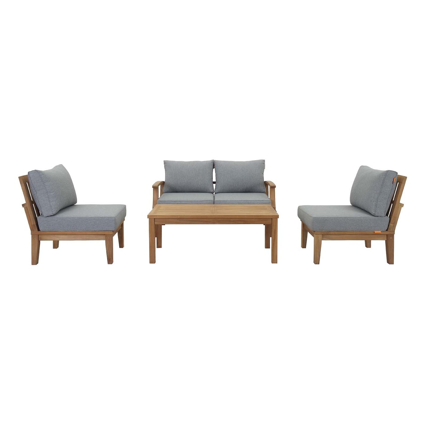 Modway Furniture Marina 5 Piece Outdoor Patio Teak Set by Modway – EEI-1477-NAT-GRY-SET