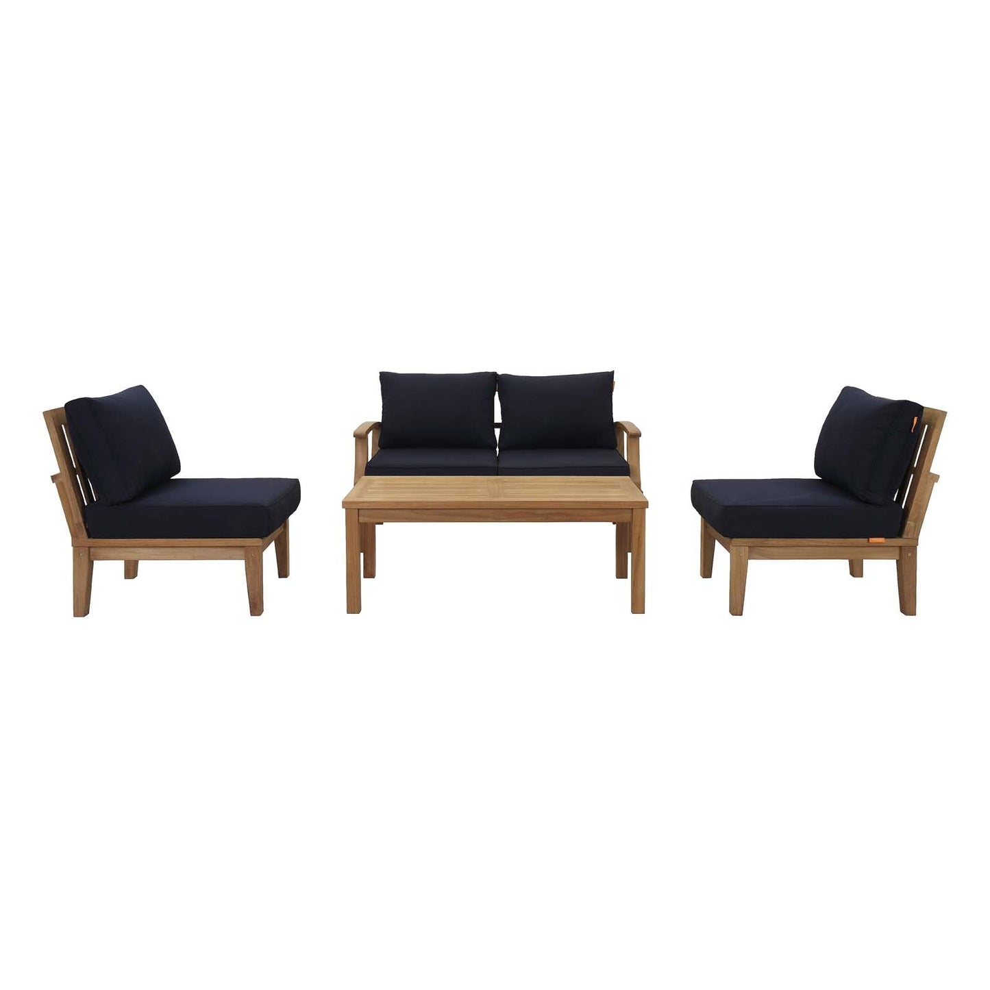 Modway Furniture Marina 5 Piece Outdoor Patio Teak Set by Modway – EEI-1477-NAT-GRY-SET