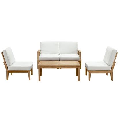 Modway Furniture Marina 5 Piece Outdoor Patio Teak Set by Modway – EEI-1477-NAT-GRY-SET