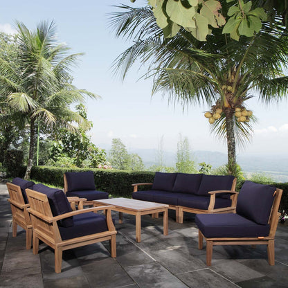 Modway Furniture Marina 8 Piece Outdoor Patio Teak Set by Modway – EEI-1479-NAT-GRY-SET