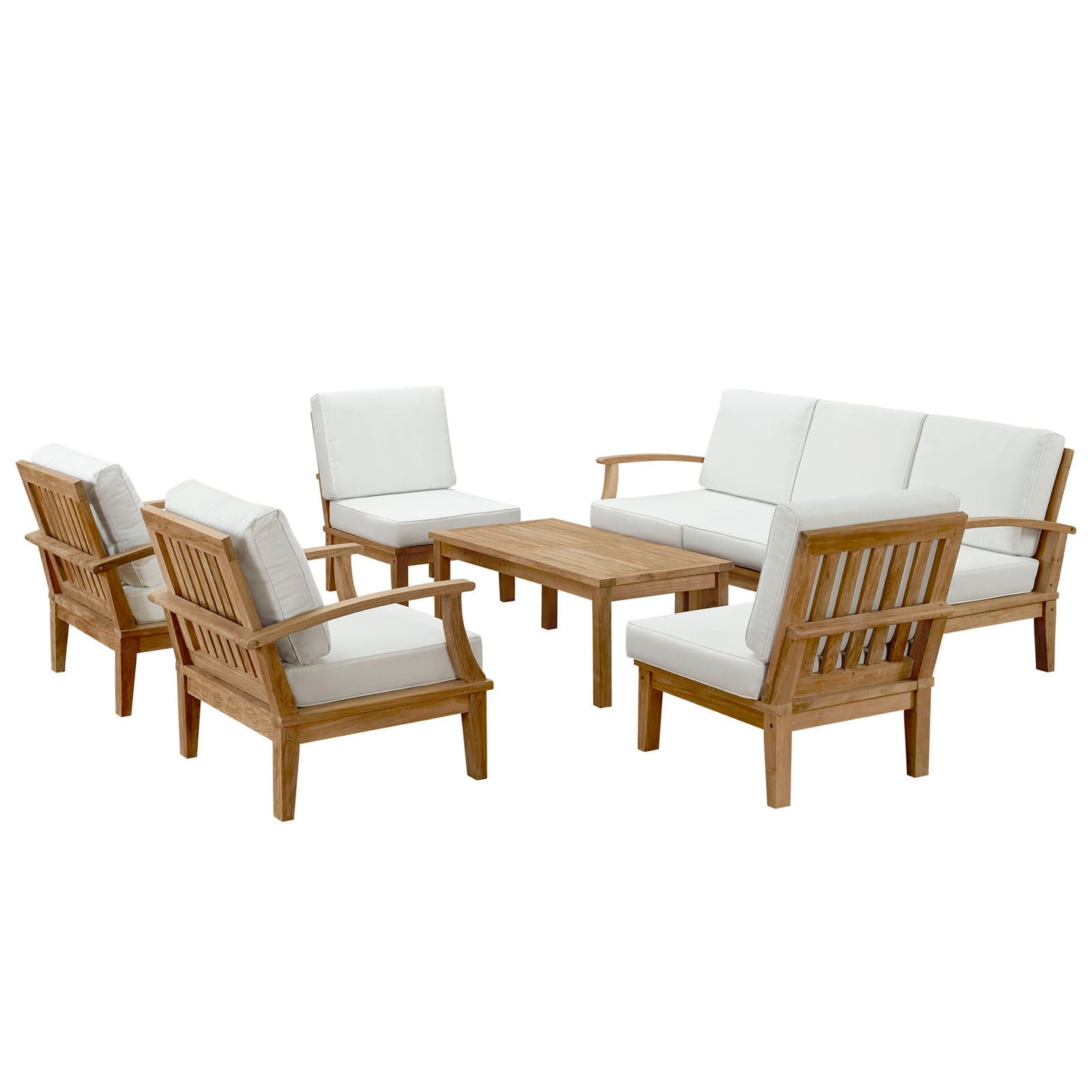 Modway Furniture Marina 8 Piece Outdoor Patio Teak Set by Modway – EEI-1479-NAT-GRY-SET