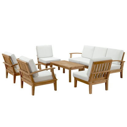 Modway Furniture Marina 8 Piece Outdoor Patio Teak Set by Modway – EEI-1479-NAT-GRY-SET