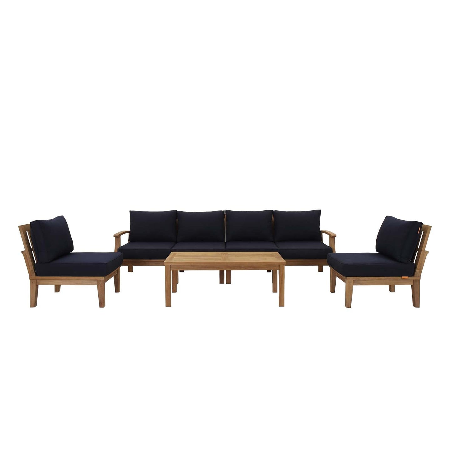 Modway Furniture Marina 7 Piece Outdoor Patio Teak Set by Modway – EEI-1481-NAT-GRY-SET