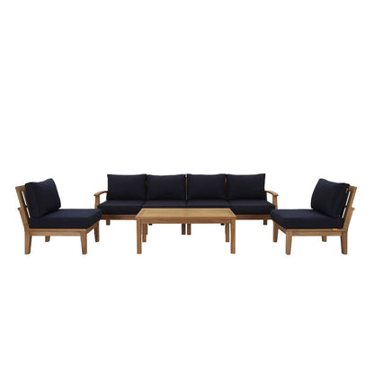 Modway Furniture Marina 7 Piece Outdoor Patio Teak Set by Modway – EEI-1481-NAT-GRY-SET