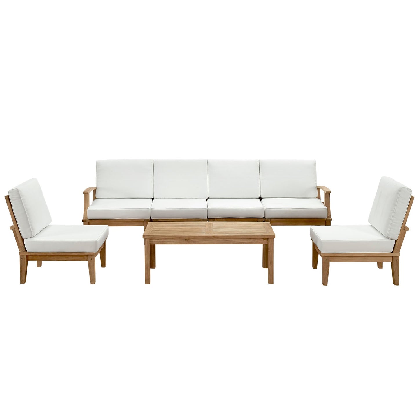 Modway Furniture Marina 7 Piece Outdoor Patio Teak Set by Modway – EEI-1481-NAT-GRY-SET