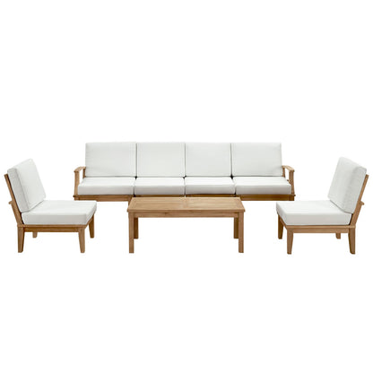 Modway Furniture Marina 7 Piece Outdoor Patio Teak Set by Modway – EEI-1481-NAT-GRY-SET